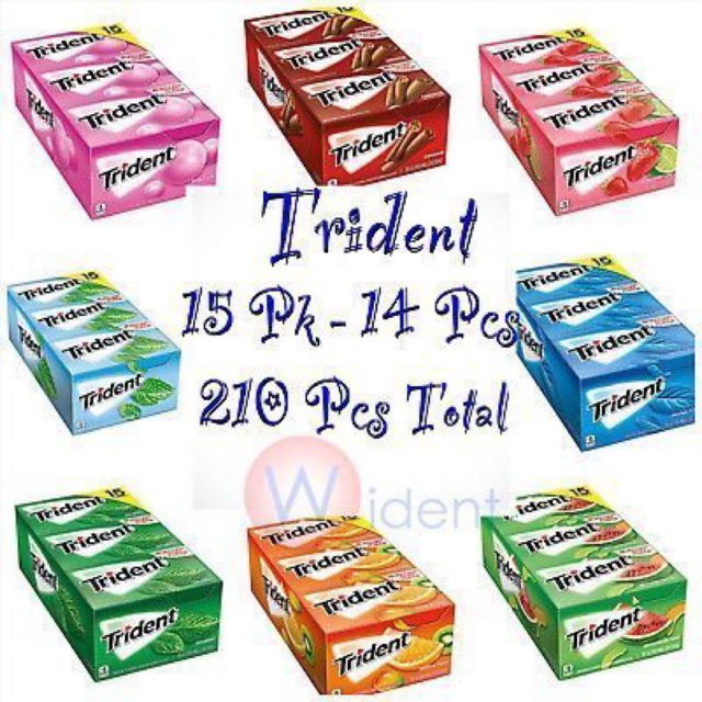 🌟💁🏻‍♀️[HSD 04/2021] KẸO CAO SU CHEWING GUM TRIDENT Không Đường Số 1 của Mỹ 210 miếng