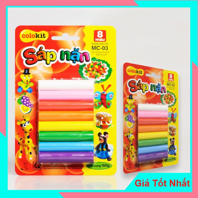 Đất Nặn 8 Màu Colokit Thiên Long Chất liệu an toàn cho trẻ nhỏ MC03