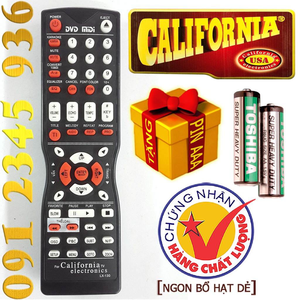 Điều khiển California cho đầu đĩa KARAOKE 6 số