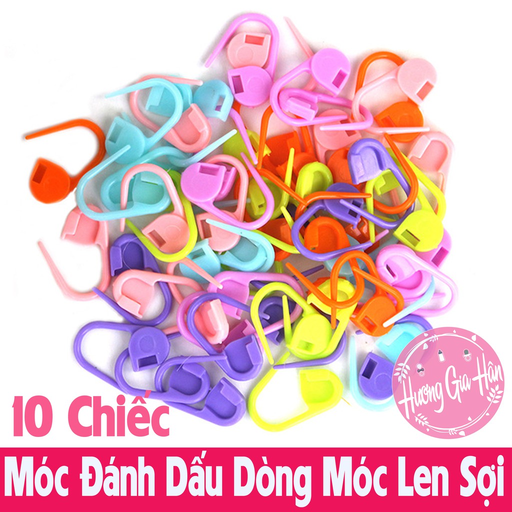 Móc Đánh Dấu Dòng - Ghim Nhựa Đánh Dấu Đan Móc Len (10 Cái)