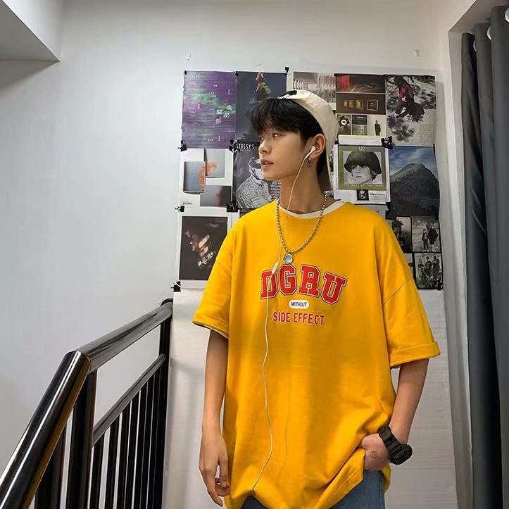 Áo Thun Nam Tay Ngắn In Chữ Phong Cách Hip Hop Size S-5Xl