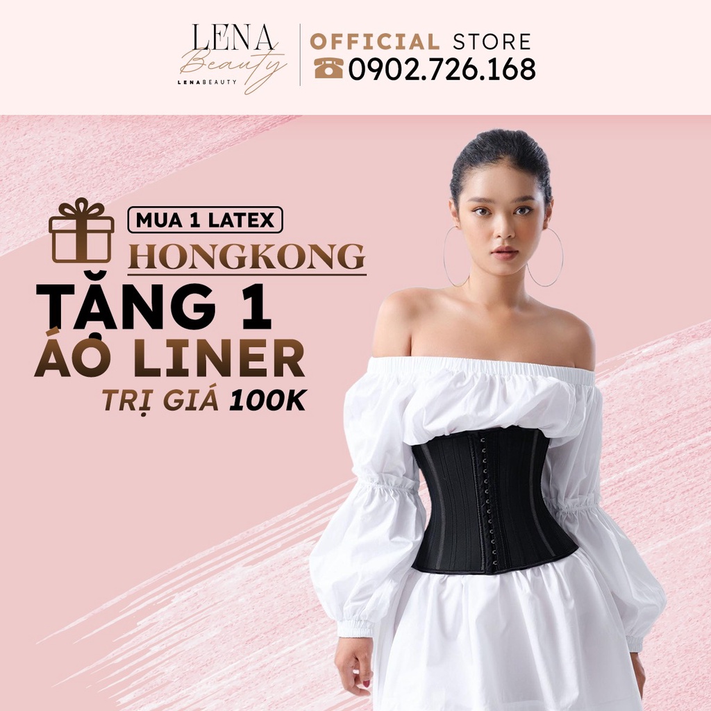 Latex Corset Chuẩn Hồng Kông (Màu Đen)-Free Hạ Size 2 Lần