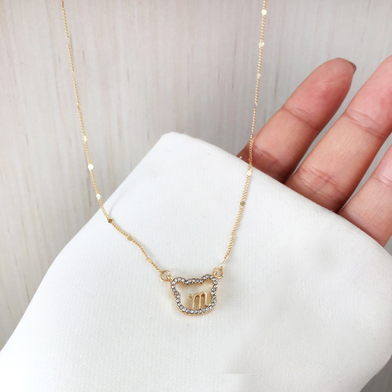 Dây chuyền nữ mạ vàng mặt gấu đính đá VC002 Leous Accessories