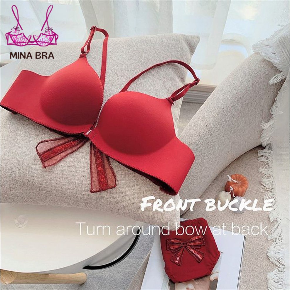 Áo Lót Đúc Su Cài Trước Siêu Nâng Đẩy Phối Nơ Lưng Thời Trang MINABRA Áo Ngực Tạo Khe Ngực Tròn Đầy ACT02 | BigBuy360 - bigbuy360.vn