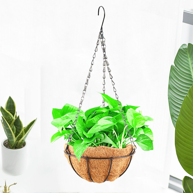 Đen Chậu Trồng Cây 8 inch Có Dây Xích
