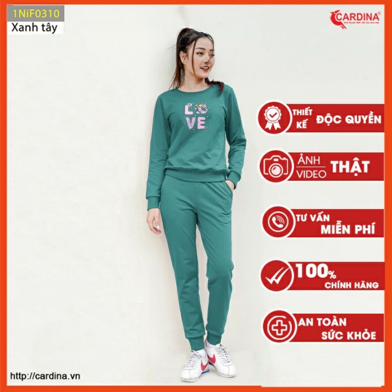 Bộ Nỉ Nữ CARDINA chất liệu nỉ cotton da cá mềm mại