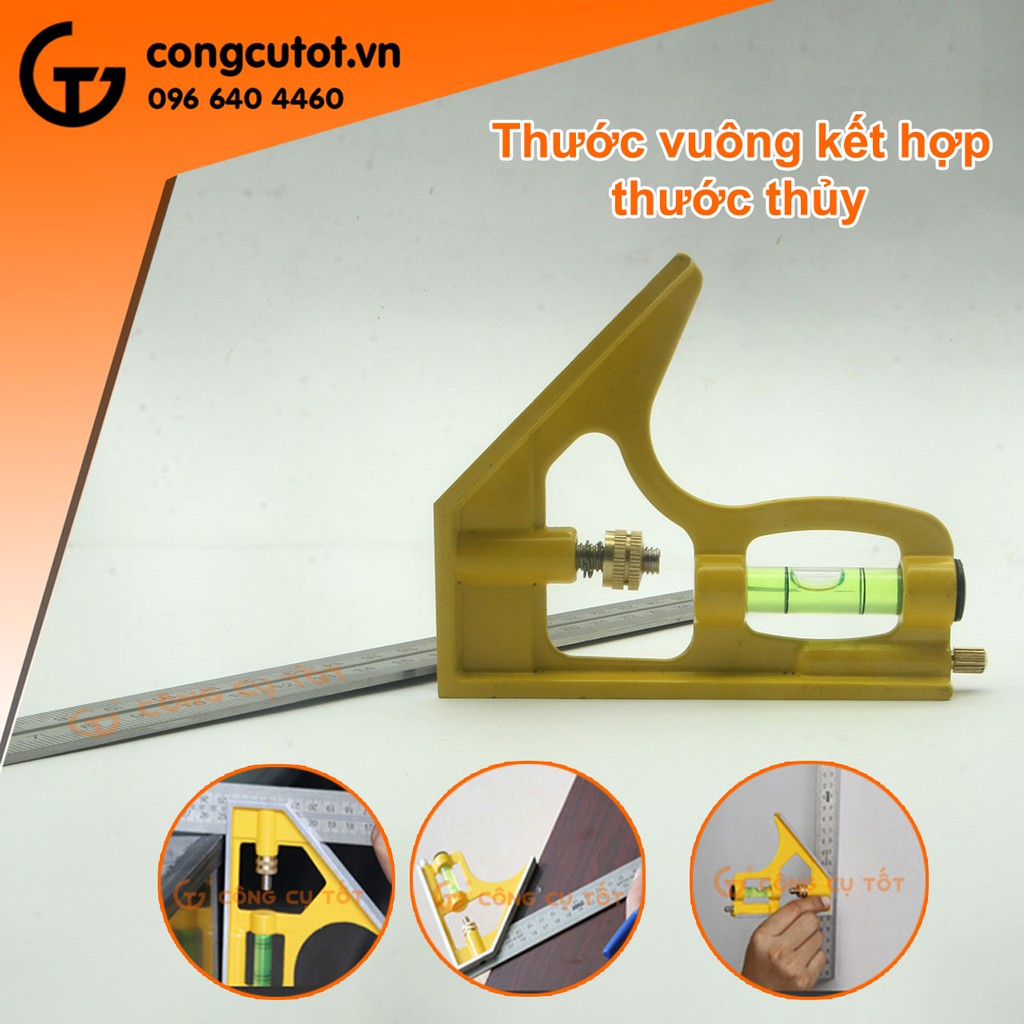 Thước vuông kết hợp thước thủy 300mm