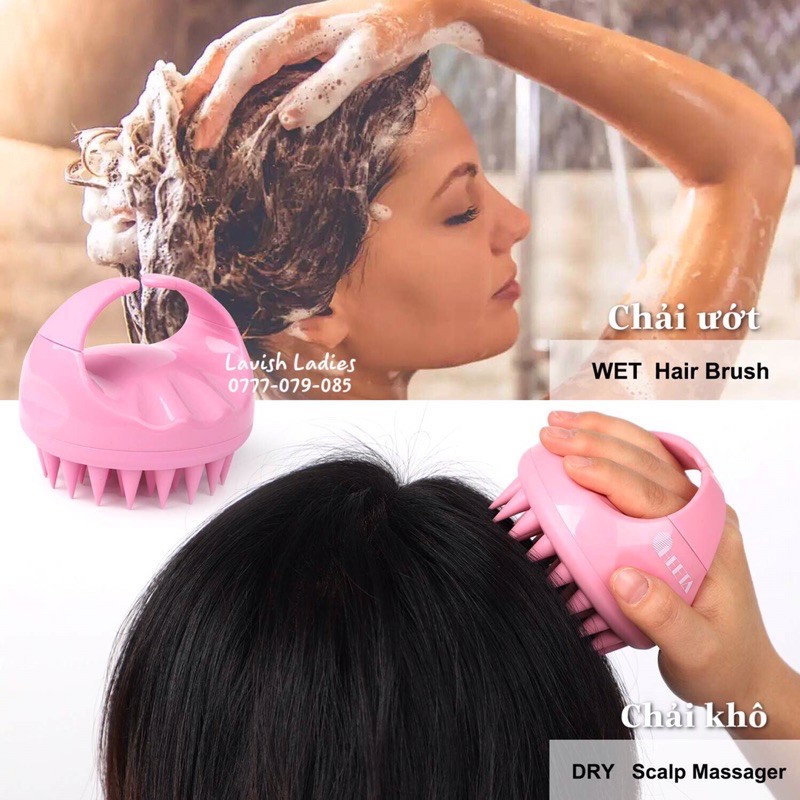 (Hàng US UK) Lược gội đầu HEETA SHAMPOO BRUSH Best-seller Amazon US-UK bản upgrade chuyên TRỊ GÀU, TRỊ RỤNG HIỆU QUẢ