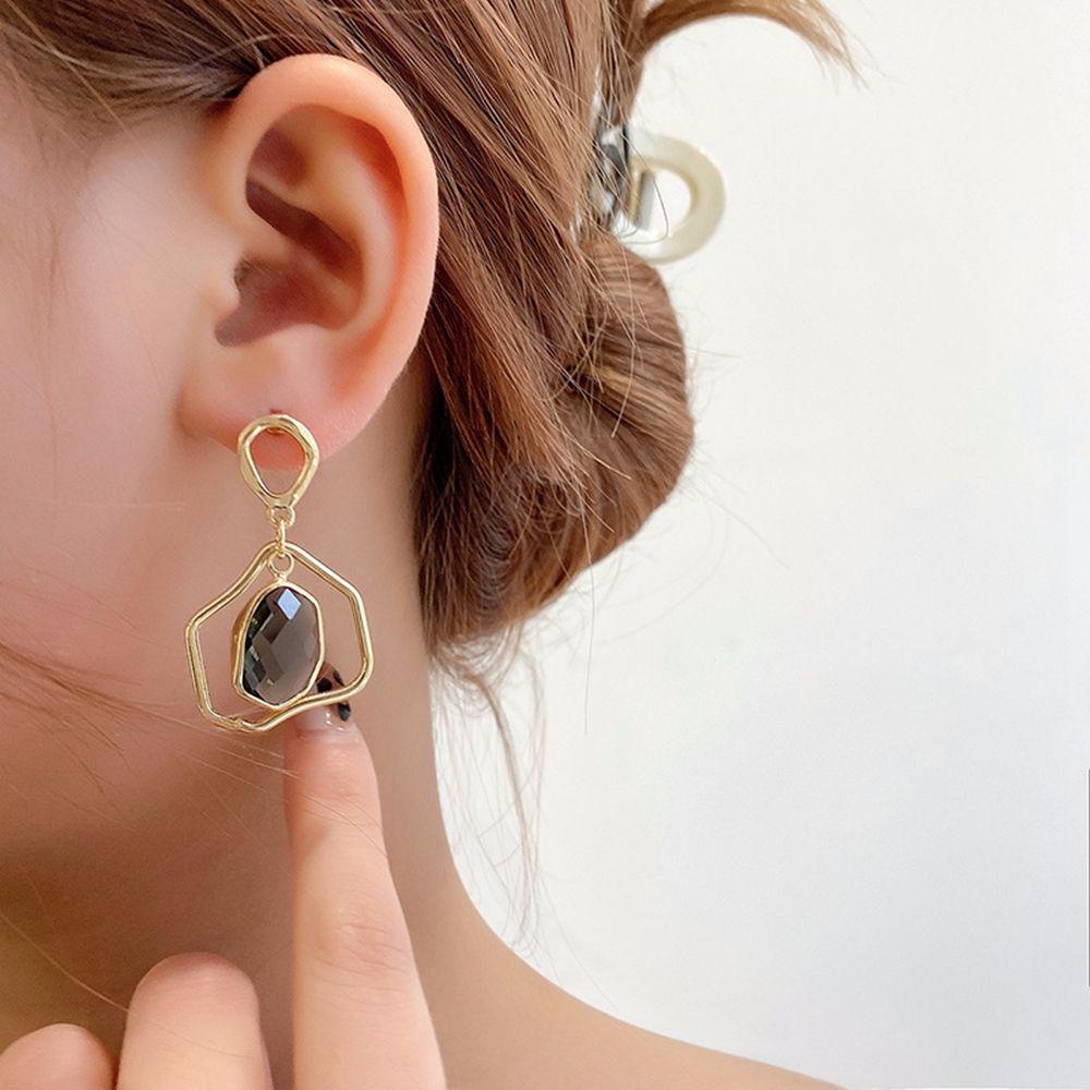 Khuyên Tai Hình Học Không Đối Xứng Đơn Giản Thanh Lịch Cho Nữ|Khuyên Tai Phong Cách Hàn Quốc