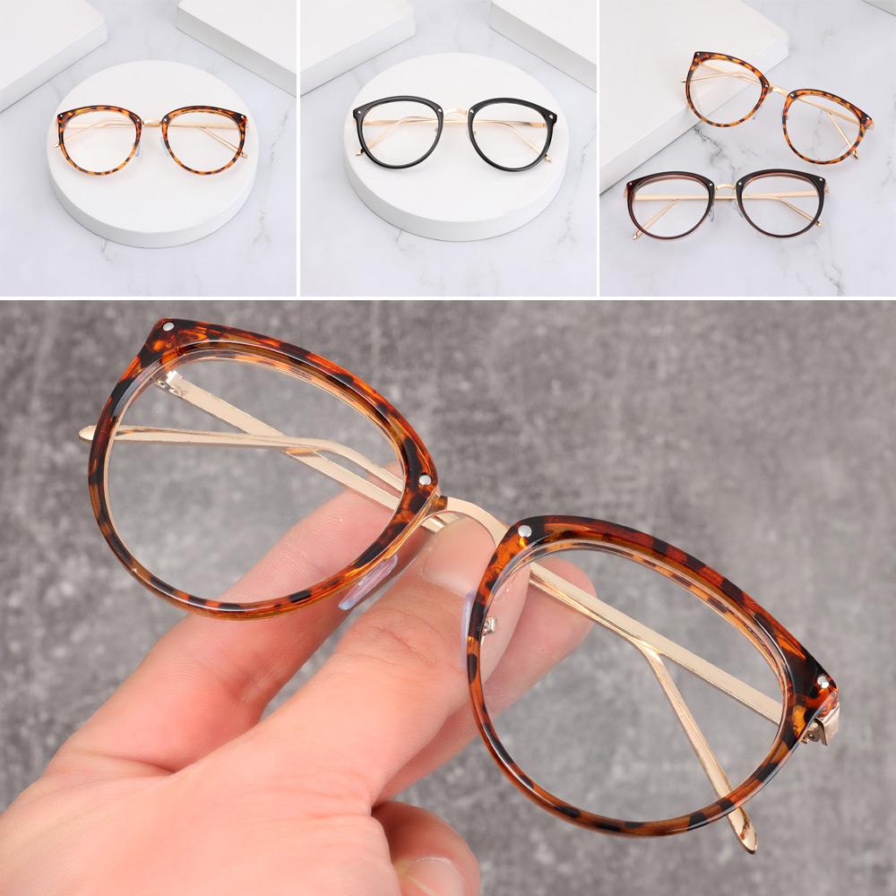 Kính Mát Gọng Kim Loại Họa Tiết Da Báo Phong Cách Retro