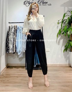 Quần baggy bom cúc gấu
