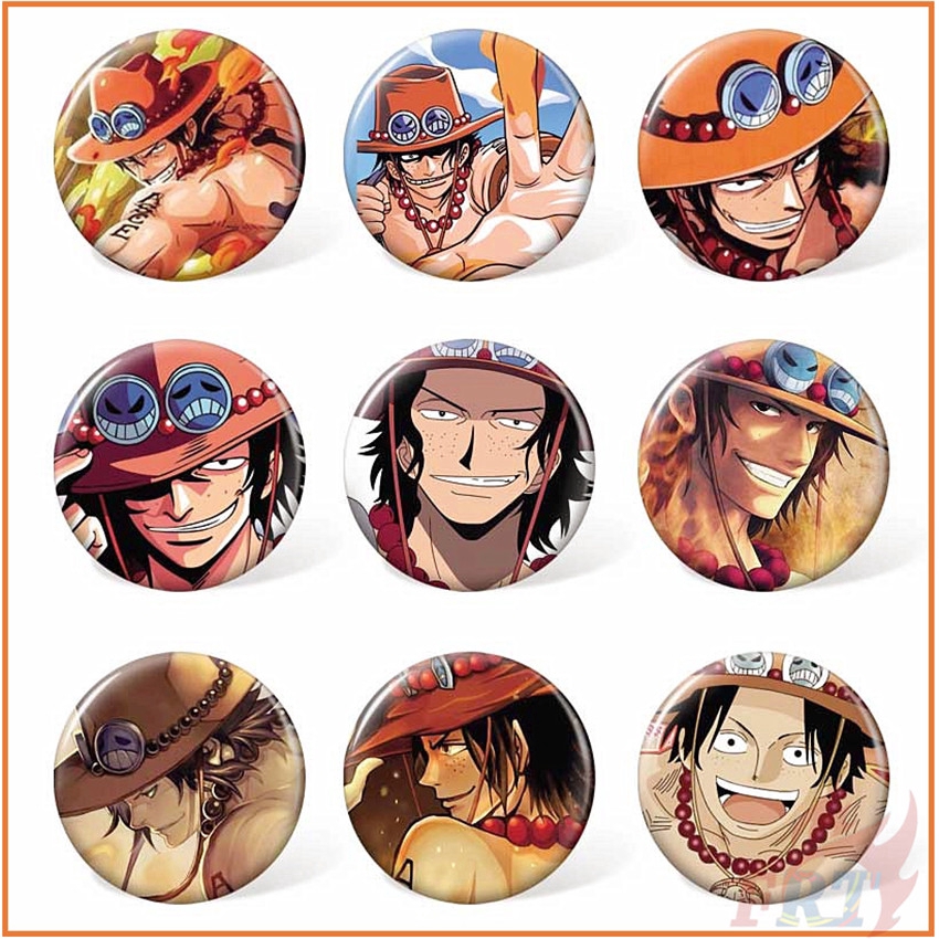 ☠ One Piece Character 03 ：Portgas·D· Ace - Anime Cosplay Badge Cài áo ☠ 1Pc 58MM Collection Brooches Pins for Backpack Clothes（Ace Series ：9 Styles）