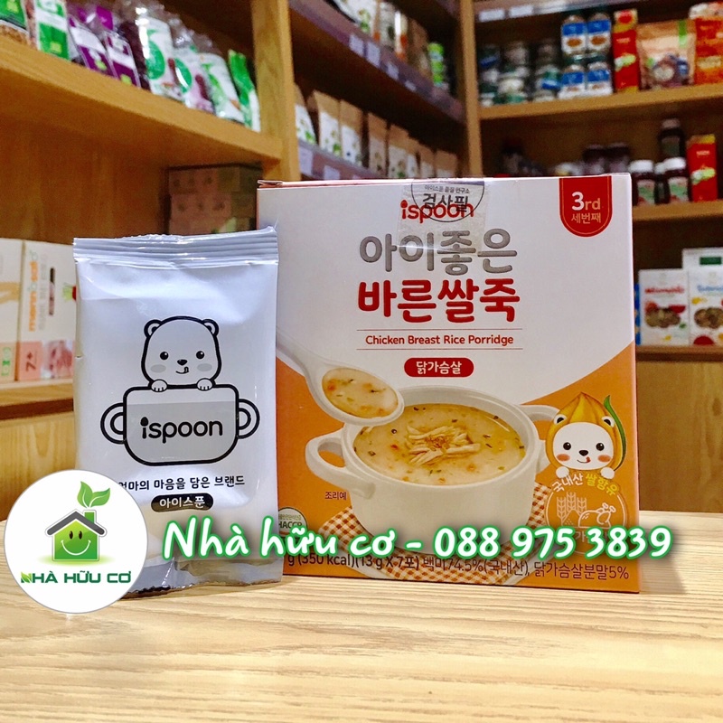 Bột ăn dặm Ispoon vị thịt gà 91g (Cho bé từ 8 tháng) - Date: 9/2022 - Nhà hữu cơ