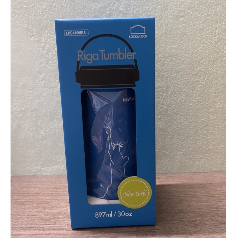 Bình giữ nhiệt LocknLock 897ml Riga Tumbler có khay lưới lọc trà inox và quai xách màu xanh dương LHC4160 - K-MALL