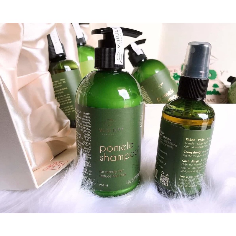 Bộ đôi hoàn hảo_ Cặp gội xịt dưỡng tóc bưởi Vijuly, kích thích mọc tóc, ngăn tóc gãy rụng