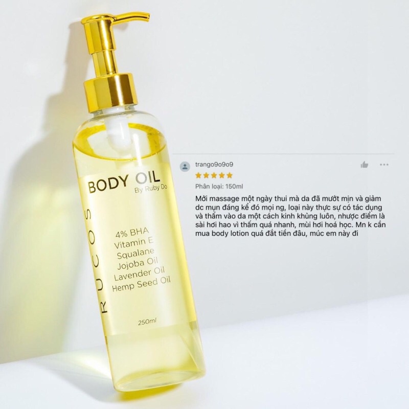 BODY OIL Dầu Dưỡng Da Body 4% BHA QQ STORE - Dưỡng Ẩm Và Giúp Da Săn Chắc