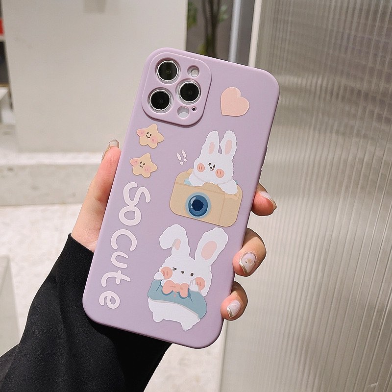 Ốp Lưng Điện Thoại Nhựa Mềm Thỏ Tím - CAS2167
