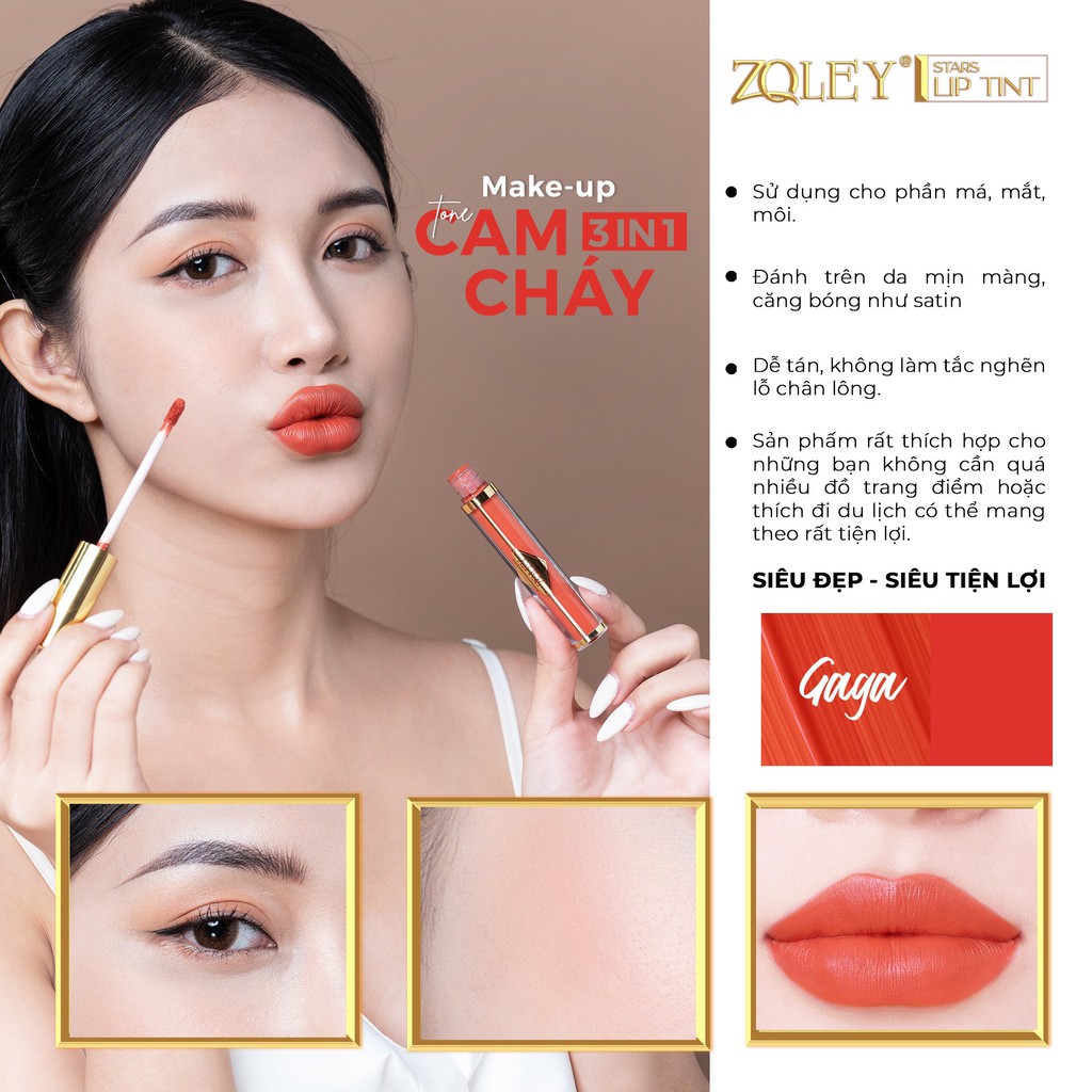 Son Star Lip Tint Zoley 5 Màu Cá Tính - Son Kem Zoley