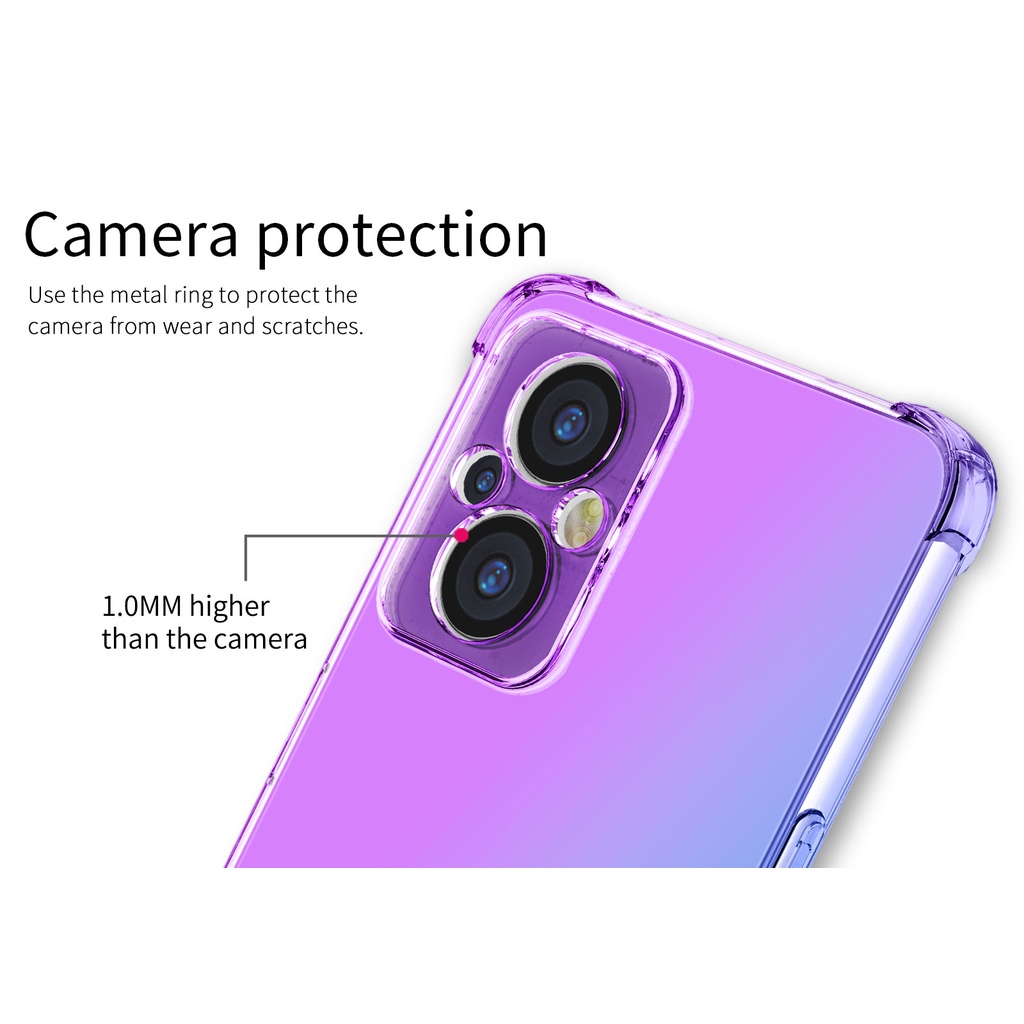 Ốp Điện Thoại TPU Màu Gradient Chống Trầy Xước Cho OPPO Reno 7 6 5 Pro 7Z A96 A95 Realme9 Pro Plus