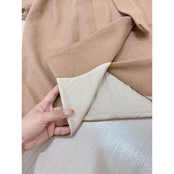 ÁO DẠ KEM MANGTO DÁNG DÀI CỘT EO