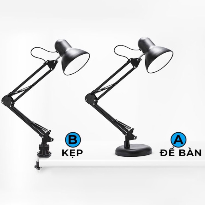 [Bảo Hành 12 Tháng] Đèn học để bàn chống cận đa năng, đèn học gấp gọn 2 trong 1 có đế và kẹp bàn cao cấp