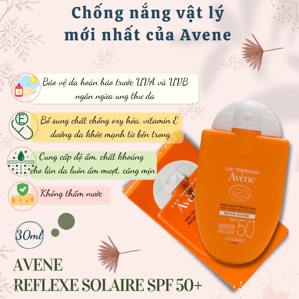 Kem chống nắng Avene Reflexe Solaire SPF 50+ 30ml kem chống nắng vật lý dành cho da khô