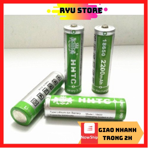 Pin Sạc ❤️𝑭𝑹𝑬𝑬𝑺𝑯𝑰𝑷❤️Pin Cell 18650 HHTC Green 2200mah 3.7V dùng cho loa phóng thanh và đèn pin