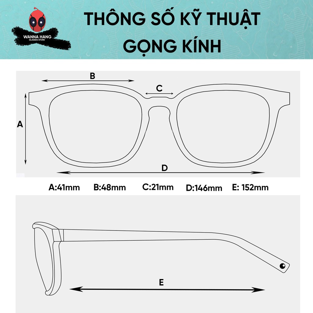 [Update 2021] Gọng Kính Cận Loạn Nam Nữ Unisex Thời Trang Hot Trend Hàn Quốc (WHGM-18) - Wanna Hang Bảo Hành 6 Tháng