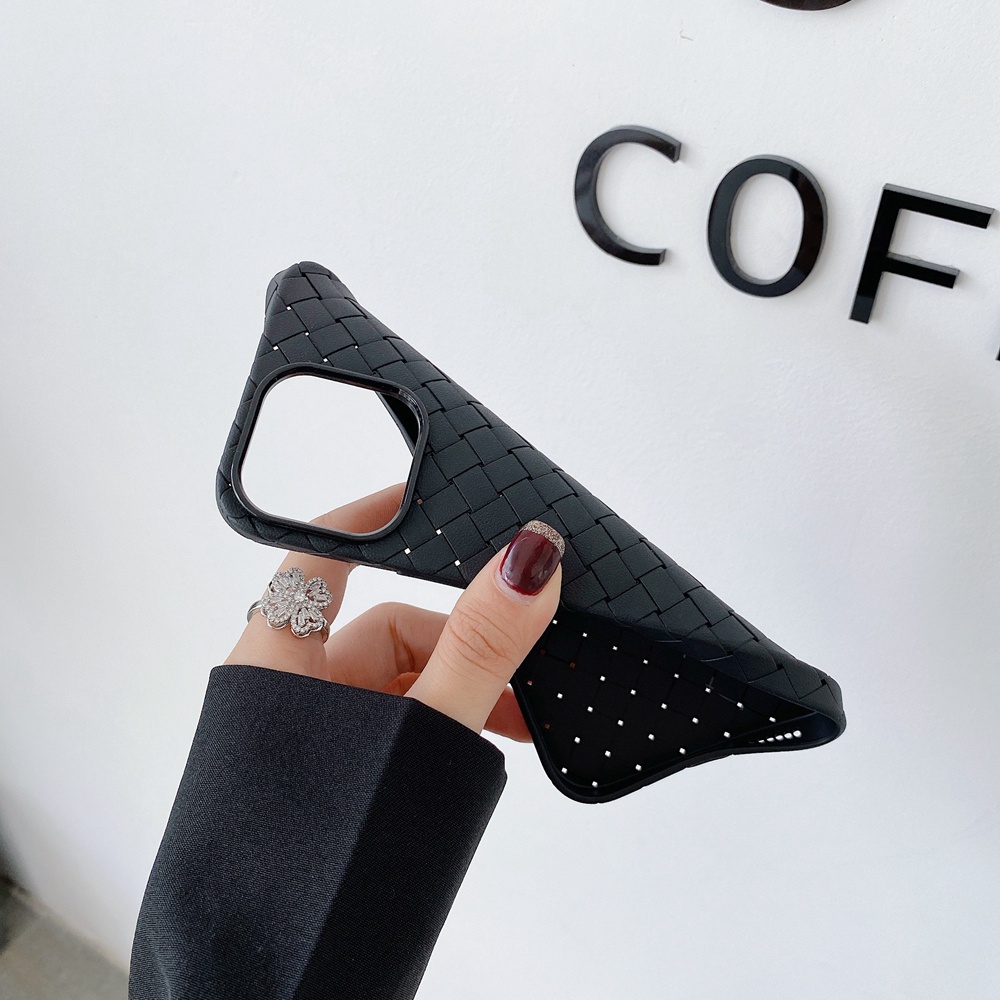 Ốp Lưng Silicone Mềm Hoạ Tiết Đan 3D Cho iPhone 14 13 12 Pro Max