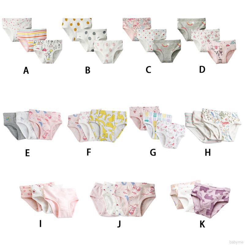 3 Quần lót cotton mềm mại in hình hoạt hình xinh xắn cho bé gái