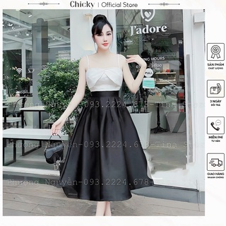 Váy đầm nữ đầm dự tiệc dáng xòe hai dây cúp ngực sang chảnh