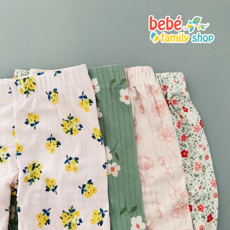 [Mẫu 1-6] Set đồ bộ cánh tiên bé gái, quần legging lửng hoa/ Set đồ bộ lửng bé gái, sát nách, tay cánh tiên - SGT