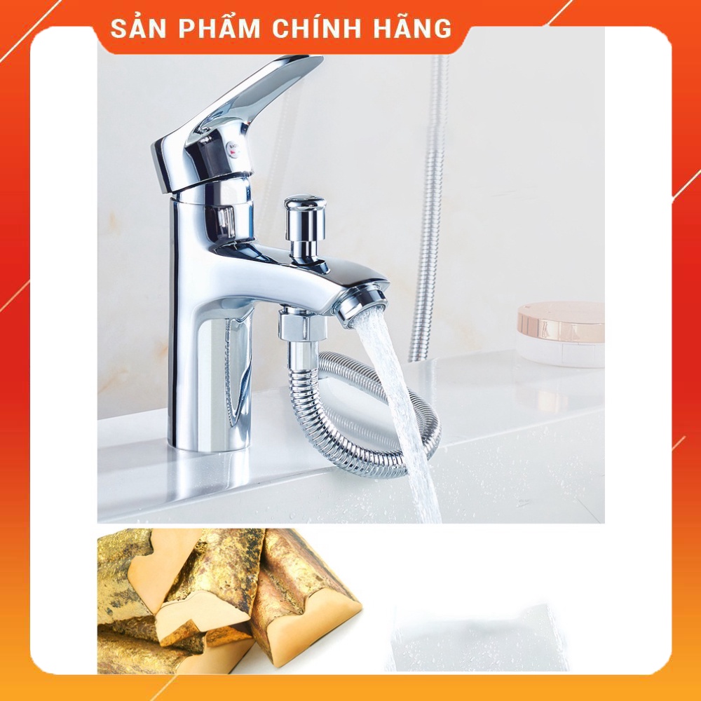 Vòi rửa mặt lavabo kiêm sen tắm nóng lạnh cao cấp SNL45 tặng đôi dây cấp nước inox
