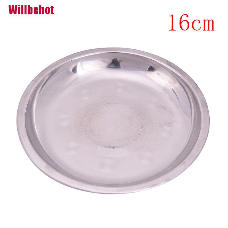 Đĩa tròn 14-26Cm bằng thép không gỉ dùng để đựng thức ăn khi đi cắm trại