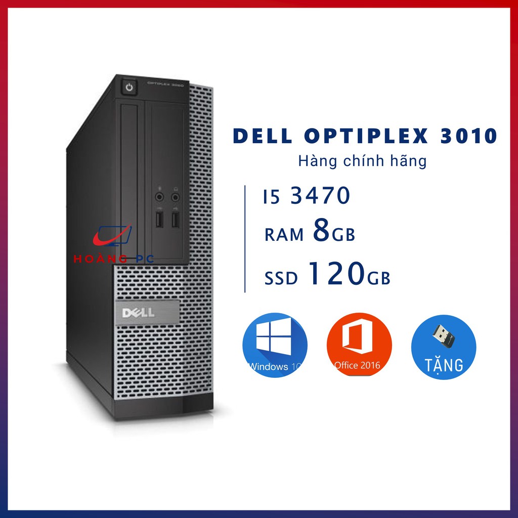 PC Văn Phòng Giá Rẻ ⚡️HoangPC⚡️ Máy Bộ Dell i5 - Dell Optiplex 3010 (i5 3470/Ram 8Gb/SSD 120GB) - Tặng USB Wifi - BH 12T