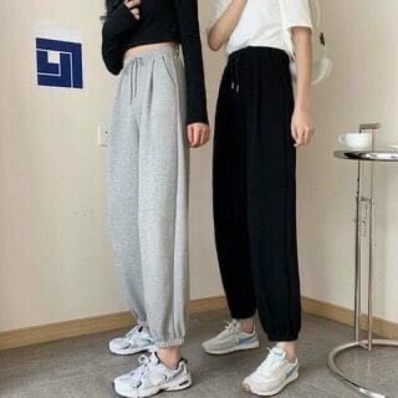 Quần jogger nữ nỉ trơn, thể thao dạo phố cực xinh
