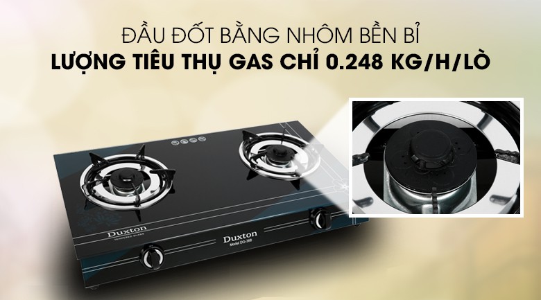 Bếp gas đôi Duxton DG-368+ Mặt bếp bằng kính cường lực cao cấp, clửa Magneto tạo