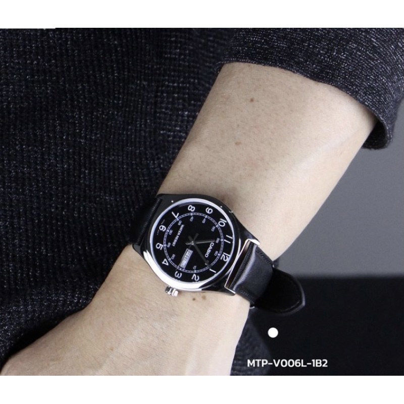 Đồng hồ nam dây da chính hãng Casio Anh Khuê MTP-V006L-1B2UDF