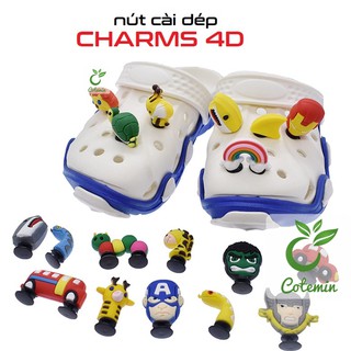 Nút cài dép Sticker Jibbitz Charm 4D cho sục bít đầu Crocs Duet Crocband Baya Bayaband