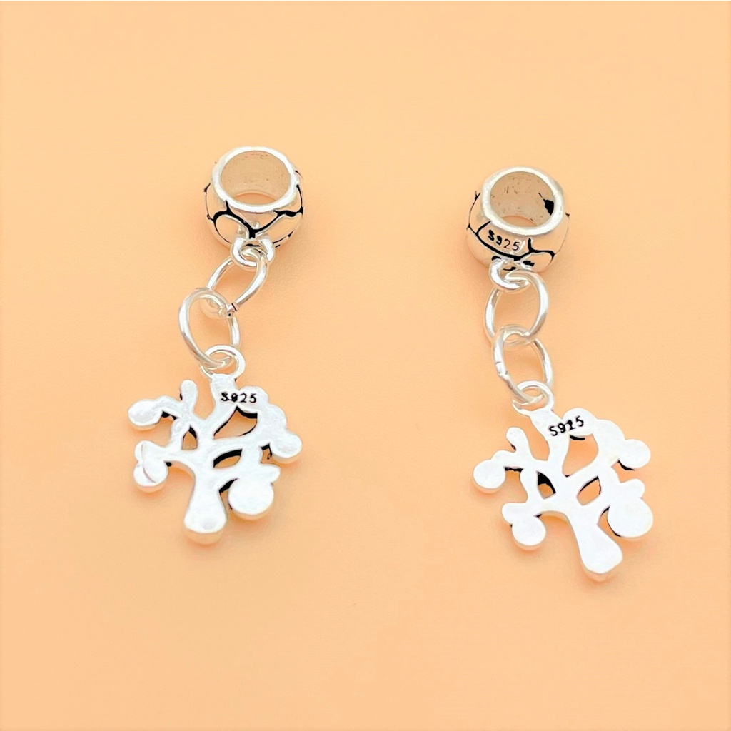 Charm bạc móc treo cây gia đình kèm ống lớn - Charm bạc 925 - Mã CA480 CB800
