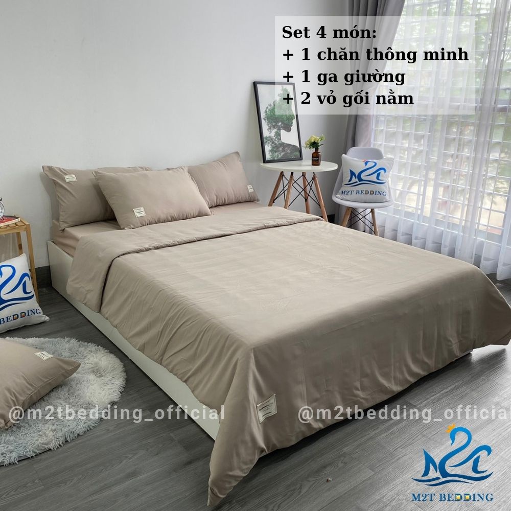 Bộ chăn ga gối Cotton TC M2T BEDDIND Luxury chăn chần bông thông minh drap giường đủ kích thước đệm và màu sắc