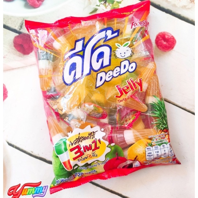 🍓 Rau Câu Trụ Deedo Jelly Trái Cây 3 Tầng 720g Thái Lan