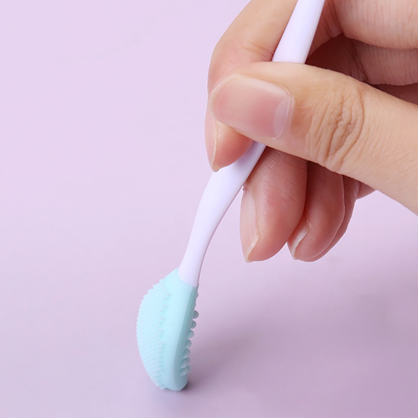 1 Bàn Chải Silicone Rửa Mặt Tẩy Tế Bào Chết Loại Bỏ Mụn Đầu Đen Kèm Đầu Thay Thế