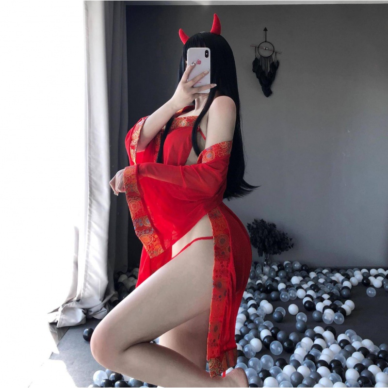 SET Đồ ngủ sexy cosplay cổ trang Trung Quốc váy ngực gợi cảm quyến rũ  - Tặng kèm quần chip G-string lọt khe siêu mê