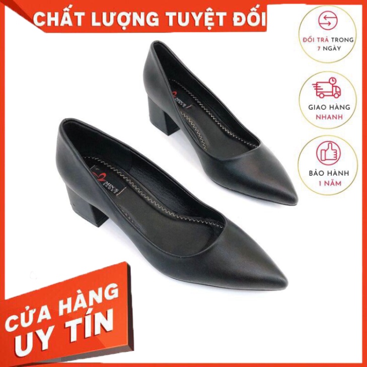 Min's Shoes - Giày Da Mềm Gót Vuông 3P V217 - Hàng nhập khẩu