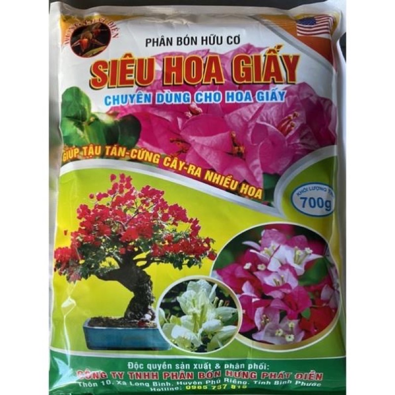 Phân bón chuyên dùng cho Hoa giấy( túi 700gr) phân bón hữu cơ siêu hoa giấy