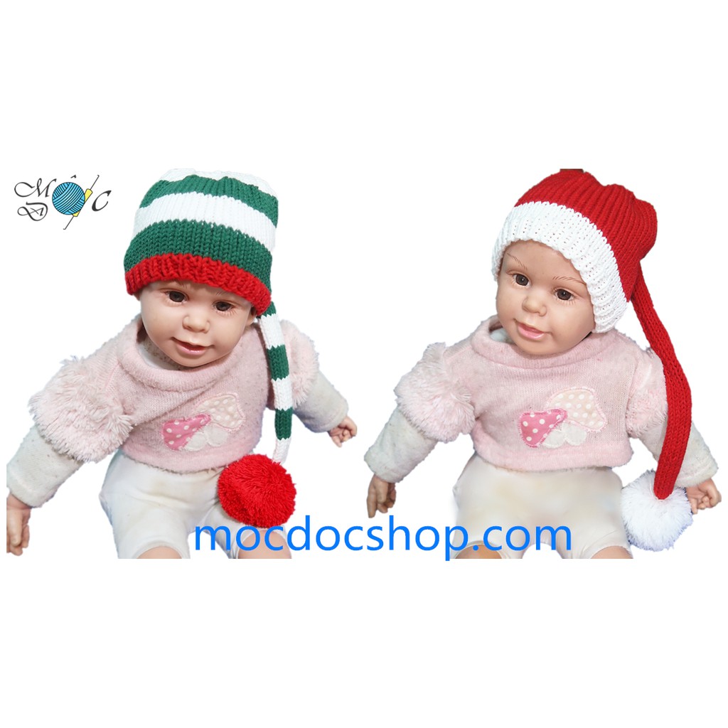 Nón len Noel cho bé - nhận làm theo yêu cầu