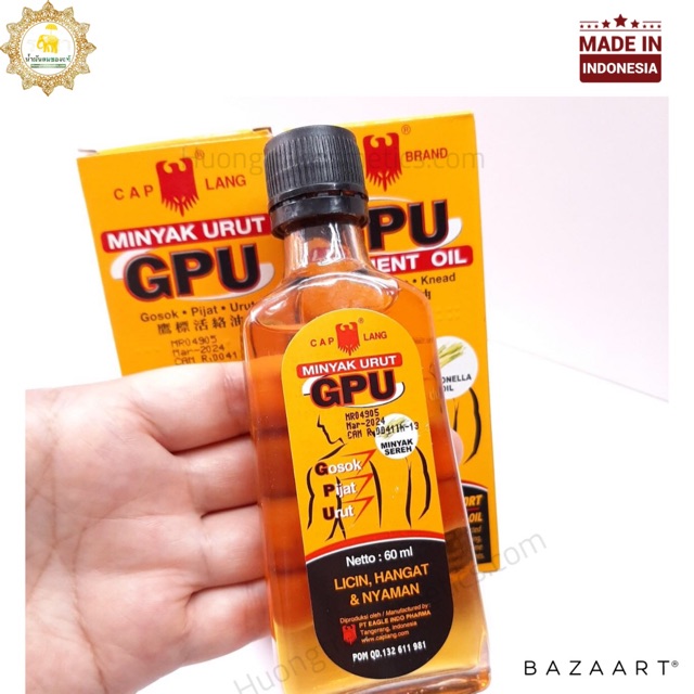 Dầu gừng hương sả trị đau xương khớp GPU Liniment Oil 60ml