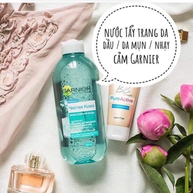 Nước tẩy trang Garnier màu xanh dành cho da dầu, da hỗn hợp