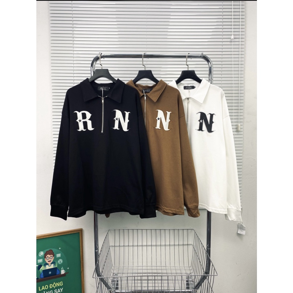 Áo Sweater Unisex khóa cổ RN by Yuna Unisex